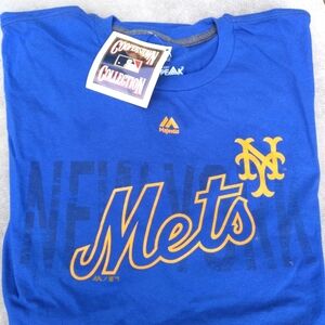 Majestic Mets Royal Blue Tee